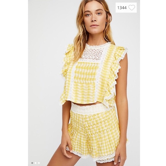 Free People Pants - Free People The Tessa Shorts Set Sunkist Combo